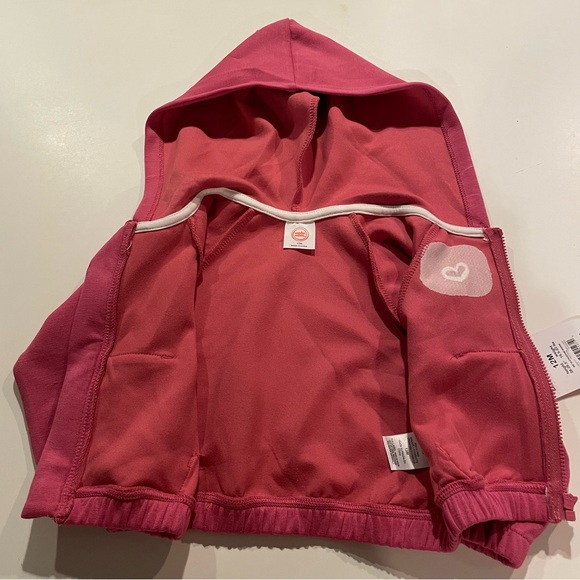 WONDER NATION Girl 2 Piece Jogging Suit NWT Size 12M Pink Activewear Travel Hood - Picture 12 of 13